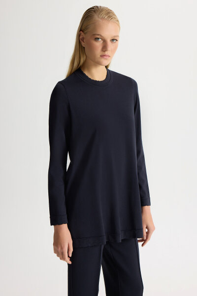Basic Long Sleeve Knit Tunic - 2