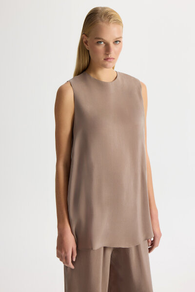 Sleeveless Cupro Tunic 