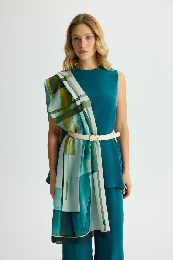 Sleeveless Cupro Tunic - 1