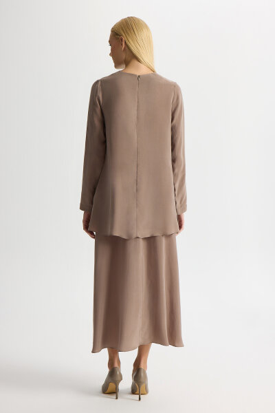 Long Sleeve Cupro Tunic - 2