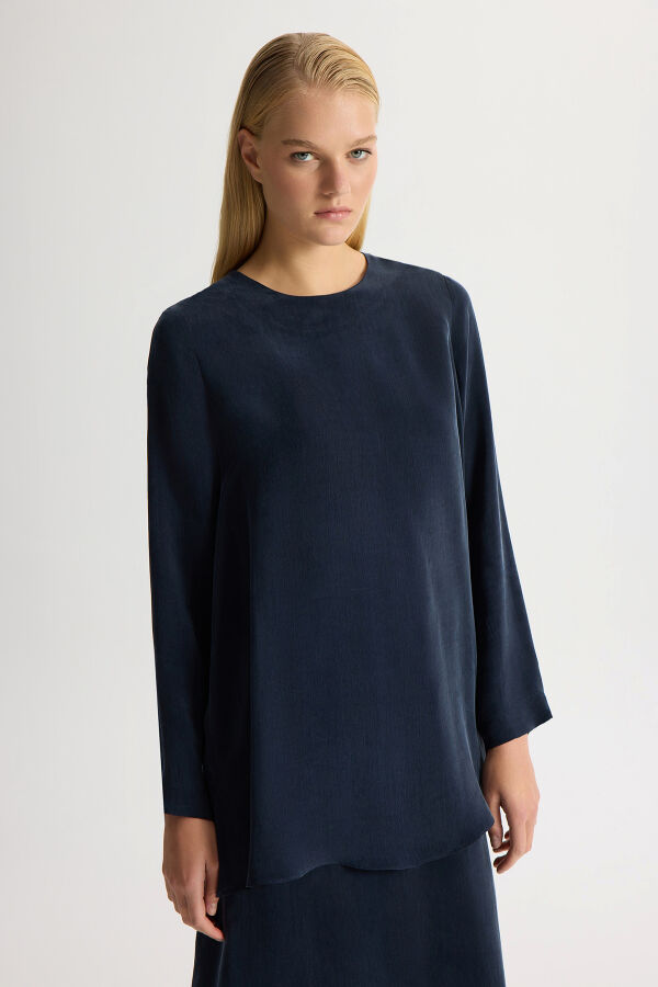 Long Sleeve Cupro Tunic - 1