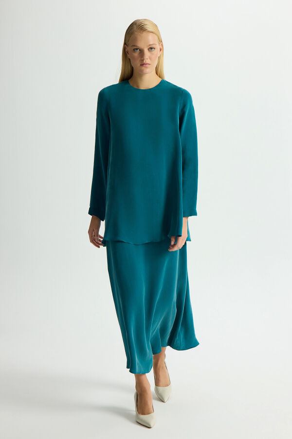 Long Sleeve Cupro Tunic - 4