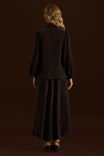 Desenli Hakim Yaka Tunik Cacao - 4