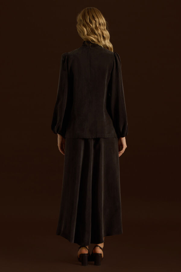 Desenli Hakim Yaka Tunik Cacao - 4