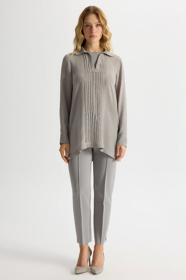 Knitted Collared Cupro Tunic - 2