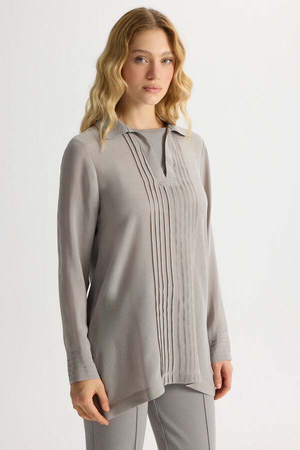 Knitted Collared Cupro Tunic - 1