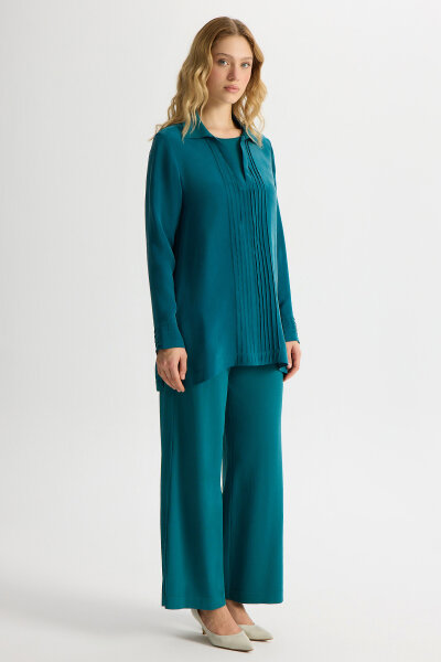 Knitted Collared Cupro Tunic - 2