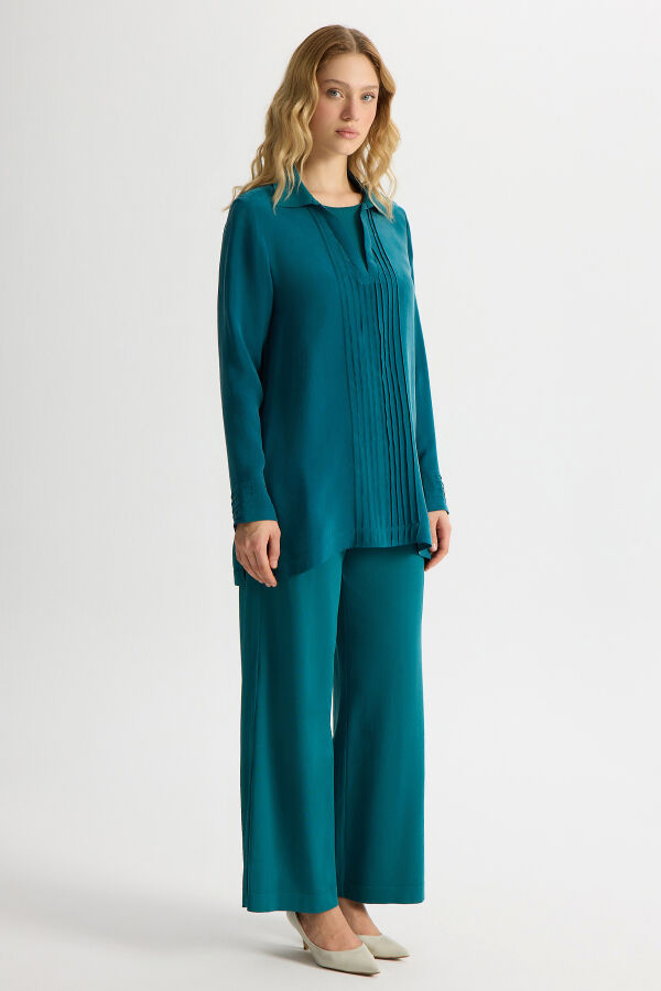 Knitted Collared Cupro Tunic - 2