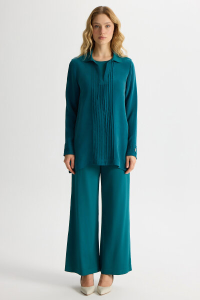 Knitted Collared Cupro Tunic - 4