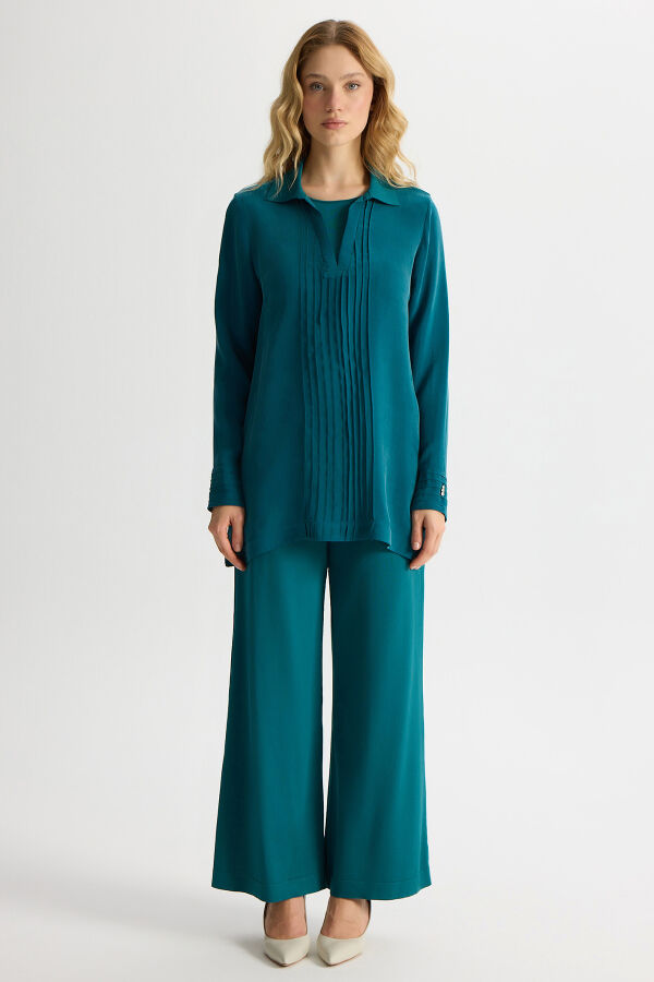 Knitted Collared Cupro Tunic - 4