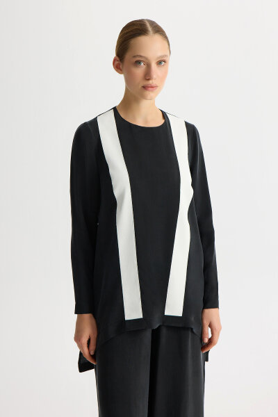 Cupro Tunic with Knitted Tikkat Front 