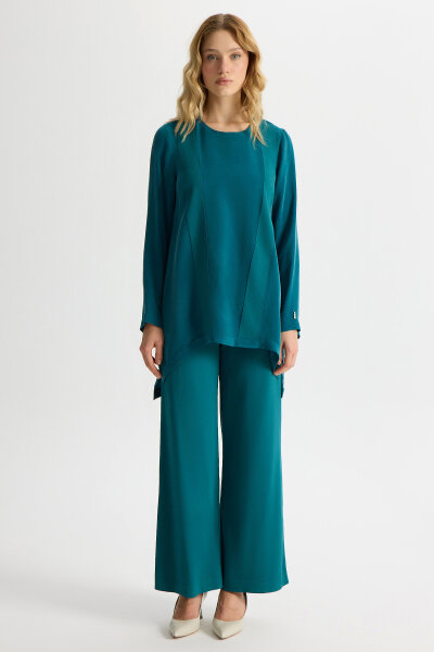 Cupro Tunic with Knitted Tikkat Front - MISS DALIDA