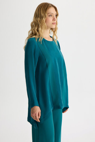 Cupro Tunic with Knitted Tikkat Front - MISS DALIDA (1)