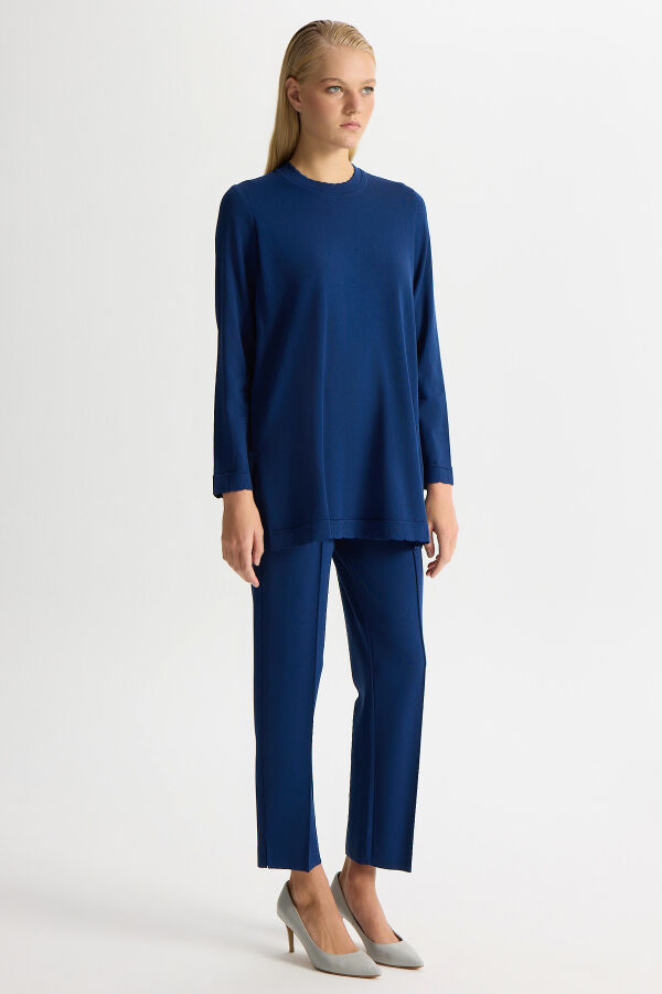 Dar Paça Basic Triko Pantolon Dark Navy - 2