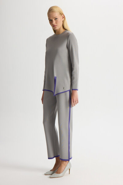 Stripe Detailed Knit Trousers - 2