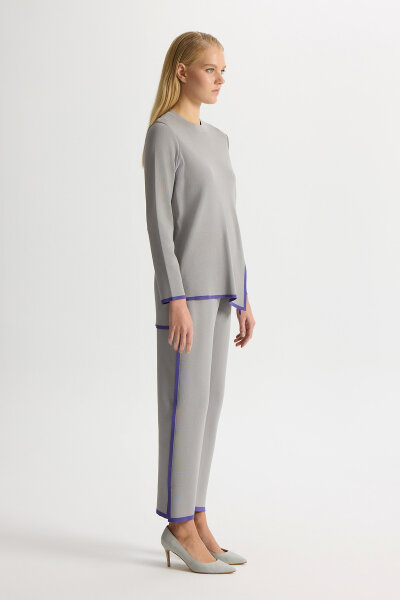 Stripe Detailed Knit Trousers - 3