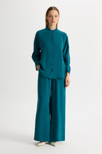 Cepli Düz Renk Cupro Pantolon North Sea - MISS DALIDA (1)