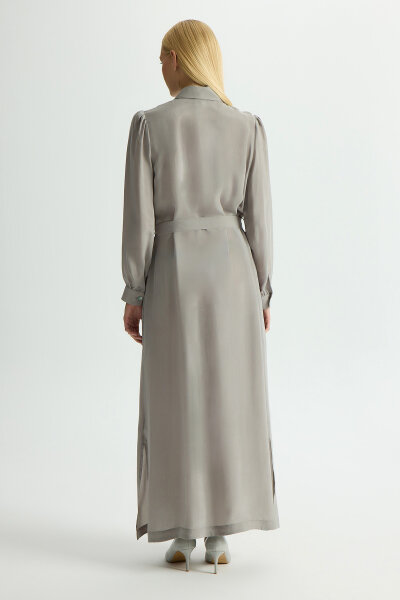 Nervür Detaylı Cupro Kap Gri - 3