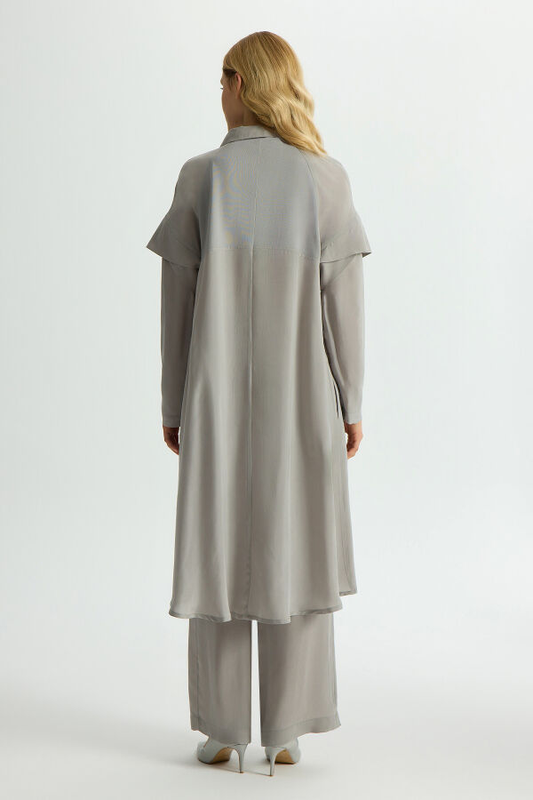 Cupro Cape with Sleeve Detail - 3
