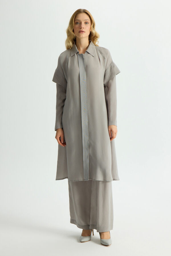 Cupro Cape with Sleeve Detail - 4