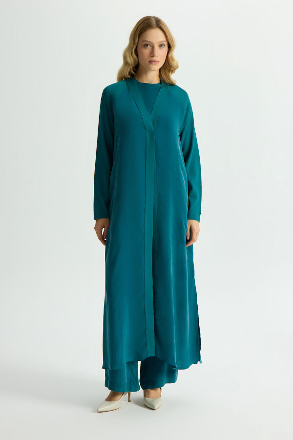 Triko Detaylı V Yaka Cupro Kap North Sea - 2