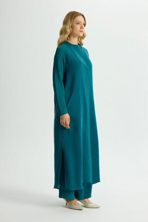 Triko Detaylı V Yaka Cupro Kap North Sea - 3