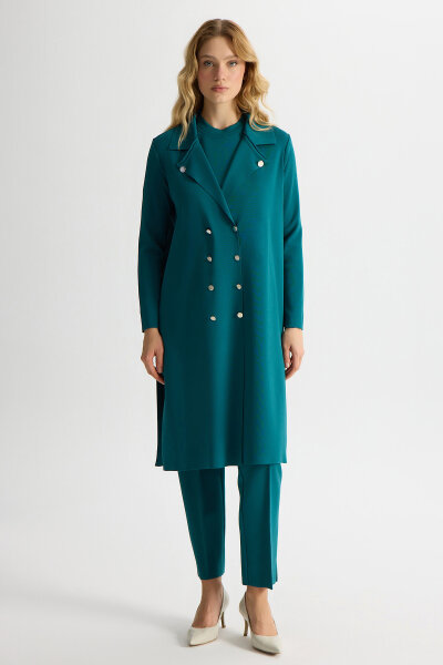 Düğme Detaylı Gömlek Yaka Triko Hırka North Sea - 4