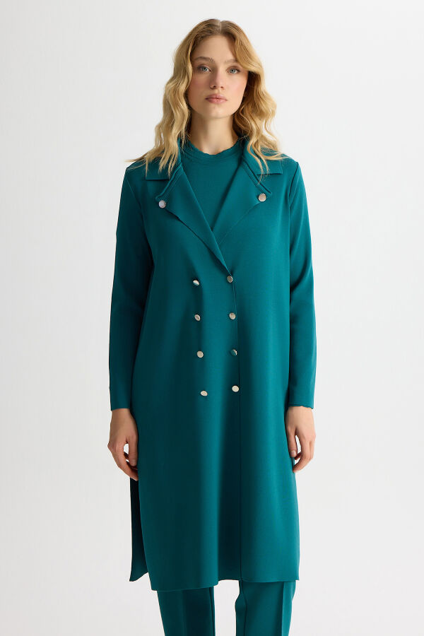 Düğme Detaylı Gömlek Yaka Triko Hırka North Sea - 1