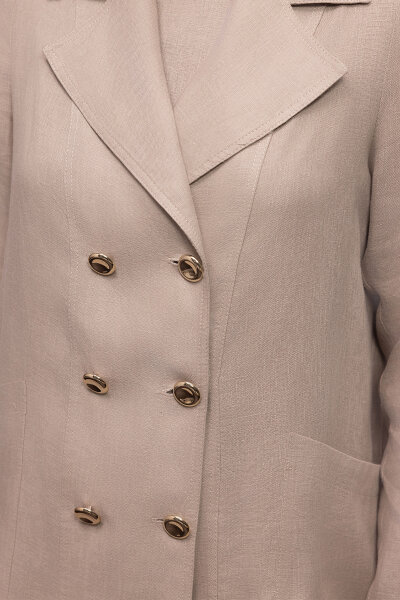 Tam Boy Kruvaze Keten Ceket Stone - 2