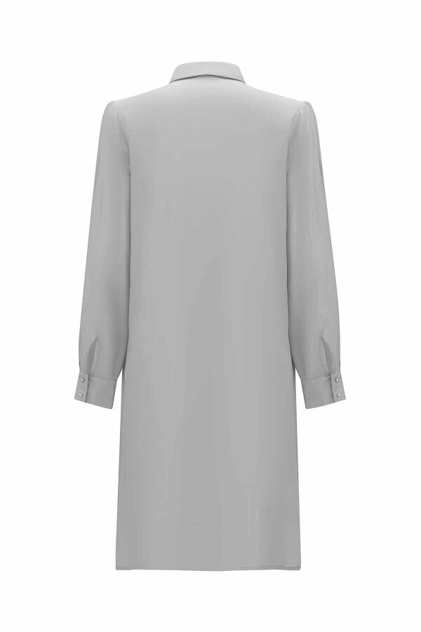 Taş Detaylı Cupro Gömlek - 11