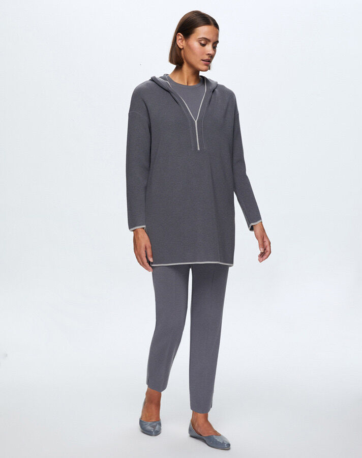 T24K-6004 Selanik Knitted Hooded Tunic - 2
