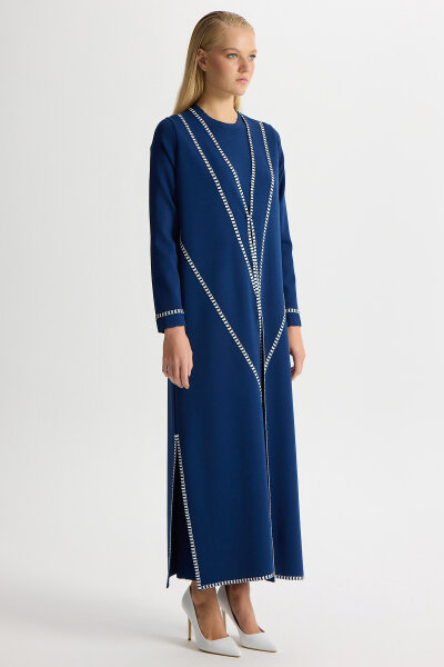 Plain Color Knitwear Trousers with Ticktock Detail - 2