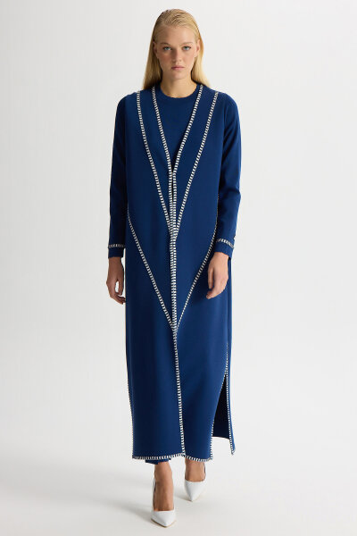 Plain Color Knitwear Trousers with Ticktock Detail - 3