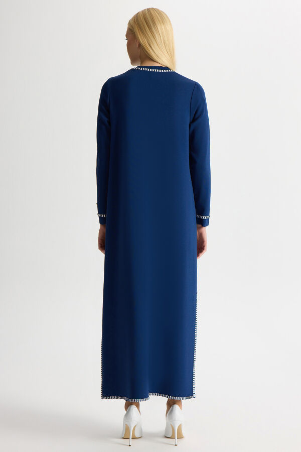 Plain Color Knitwear Trousers with Ticktock Detail - 5