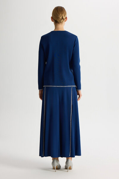 Tiktak Detaylı Triko Etek Navy - MISS DALIDA (1)