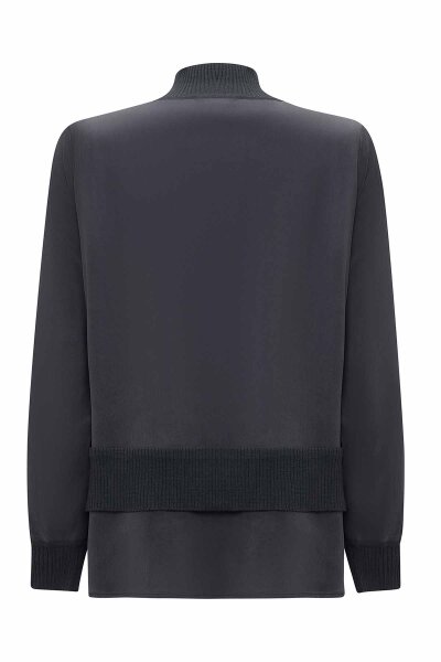 T26K-6002 Triko Bant Detaylı Cupro Tunik DARK GREY - MISS DALIDA (1)