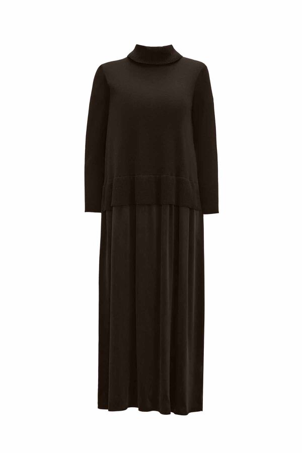 T26K-4007 Triko - Cupro Elbise DARDO-TAUPE - 1