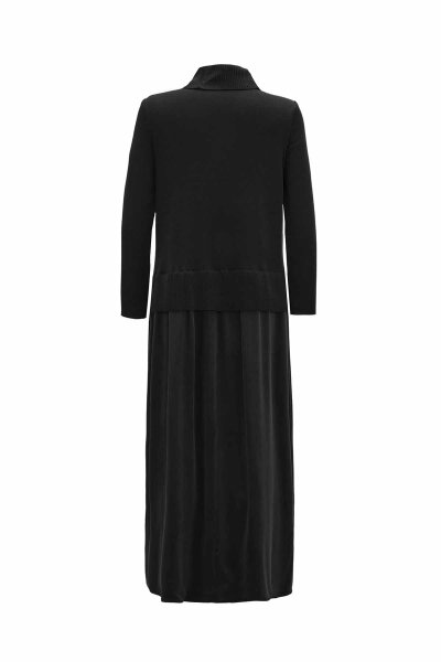 T26K-4007 Triko - Cupro Elbise BLACK - MISS DALIDA (1)