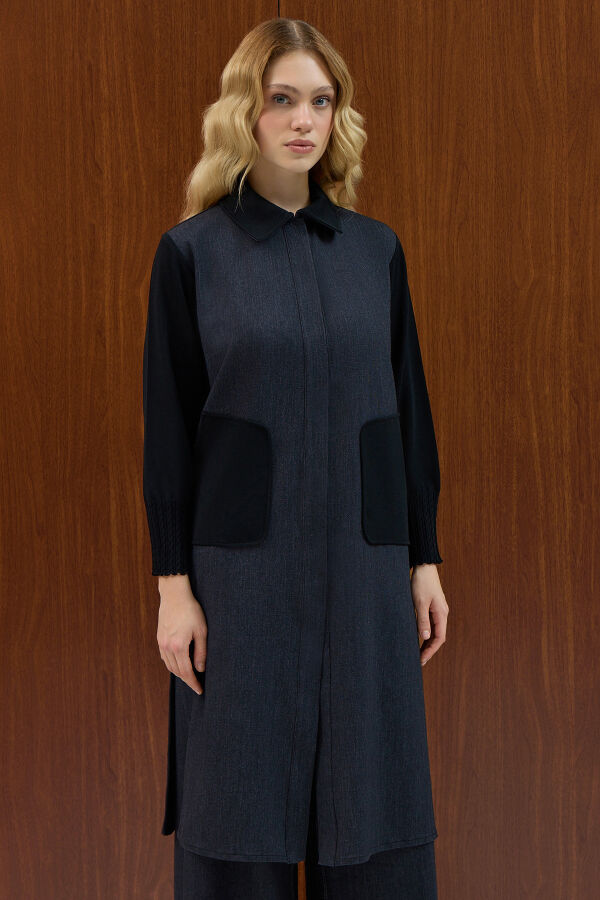 Denim Sports Cap with Knitwear Detail - 2