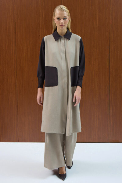 Triko Detaylı Denim Spor Kap Stone - 3