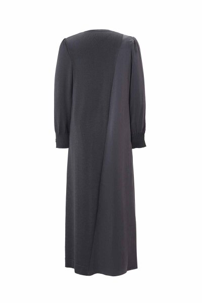 Triko Manteşli Rahat Kesim Gri Elbise - MISS DALIDA (1)