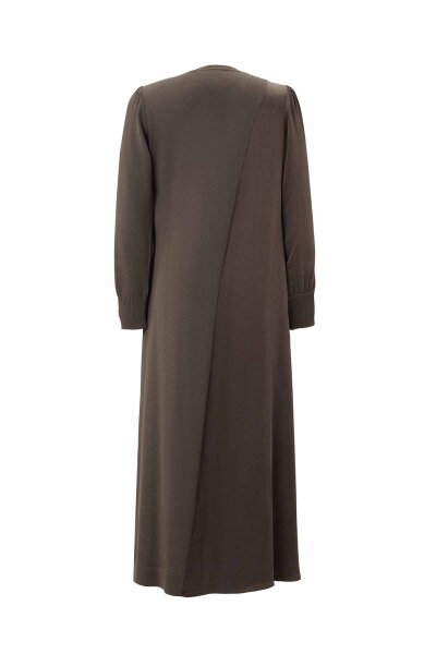 T26K-4005 Triko Manteşli Rahat Kesim Elbise DARDO-TAUPE - 2