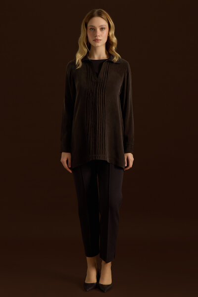 Knitted Collared Cupro Tunic - 3