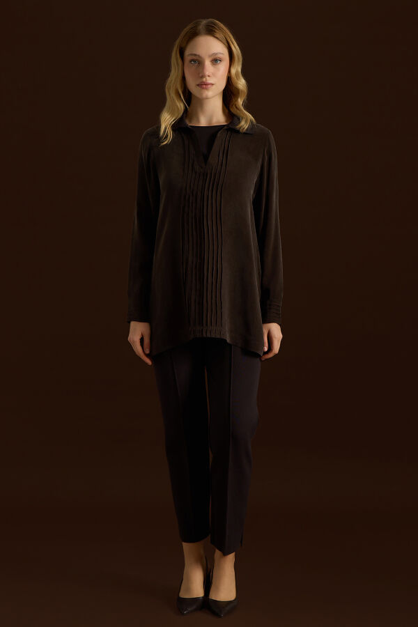 Knitted Collared Cupro Tunic - 3