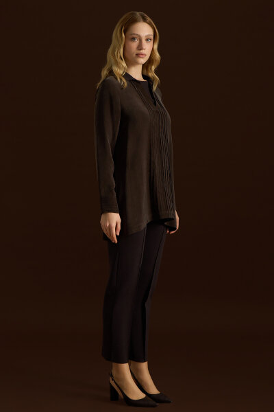 Knitted Collared Cupro Tunic - 4