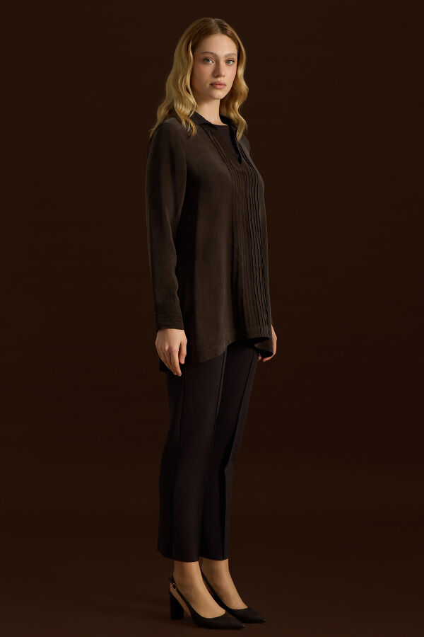 Knitted Collared Cupro Tunic - 4