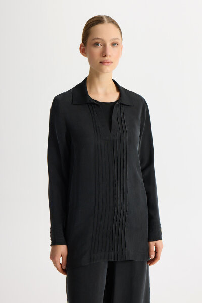 Knitted Collared Cupro Tunic 