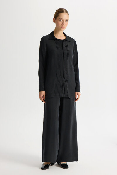 Knitted Collared Cupro Tunic - 3