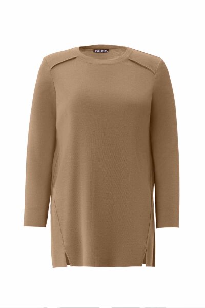 T26K-6001 Uzun Kollu Basic Triko Tunik DORY-CAMEL 