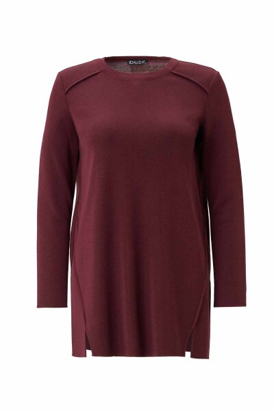 T26K-6001 Uzun Kollu Basic Triko Tunik TOGA-BORDO 